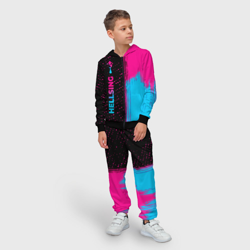 Детский 3D костюм с принтом Hellsing - neon gradient: по-вертикали, фото на моделе #1
