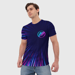 Мужская футболка 3D Lifan neon Speed lines - фото 2