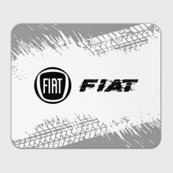 Прямоугольный коврик для мышки Fiat Speed на светлом фоне со следами шин: надпись и символ