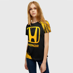 Женская футболка 3D Honda - gold gradient - фото 2