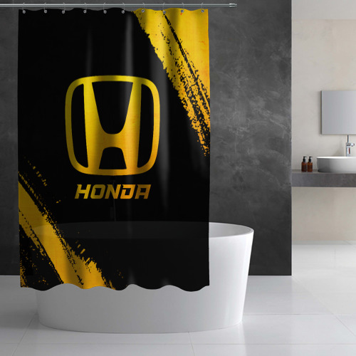 Штора 3D для ванной Honda - gold gradient - фото 3