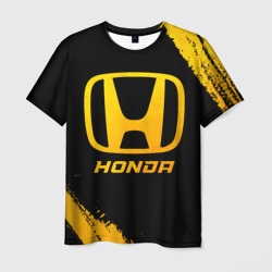 Мужская футболка 3D Honda - gold gradient