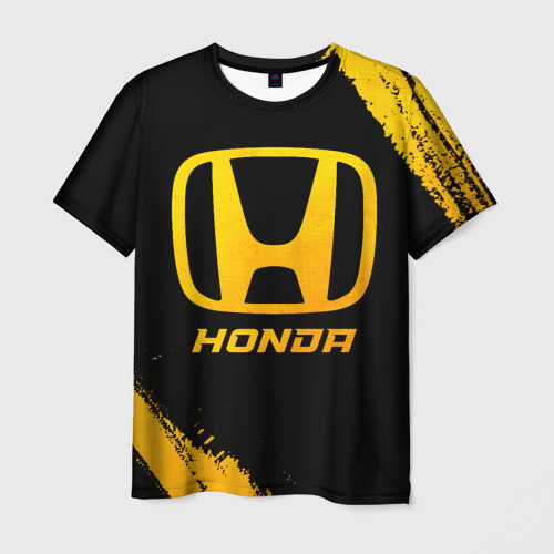 Мужская футболка 3D Honda - gold gradient, цвет 3D печать