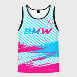 Мужская майка 3D BMW neon gradient style: символ сверху