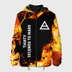 Мужская куртка 3D Thirty Seconds to Mars и пылающий огонь