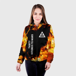 Женская куртка 3D Thirty Seconds to Mars и пылающий огонь - фото 2
