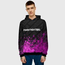 Толстовка с принтом Foo Fighters rock Legends: символ сверху для мужчины, вид на модели спереди №2. Цвет основы: черный