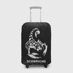 Чехол для чемодана 3D Scorpions с потертостями на темном фоне