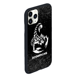 Чехол для iPhone 11 Pro Max матовый Scorpions с потертостями на темном фоне - фото 2