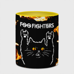 Кружка с полной запечаткой Foo Fighters рок кот и огонь - фото 2