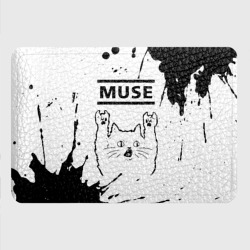 Картхолдер с принтом Muse рок кот на светлом фоне - фото 2