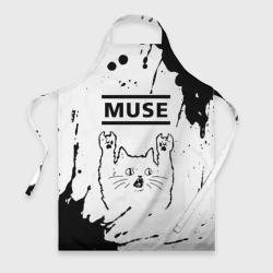 Фартук 3D Muse рок кот на светлом фоне