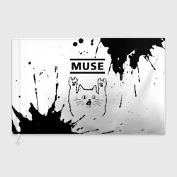 Флаг 3D Muse рок кот на светлом фоне