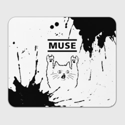 Прямоугольный коврик для мышки Muse рок кот на светлом фоне