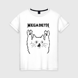 Женская футболка хлопок Megadeth - rock cat