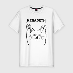 Megadeth - rock cat – Мужская футболка хлопок Slim с принтом купить