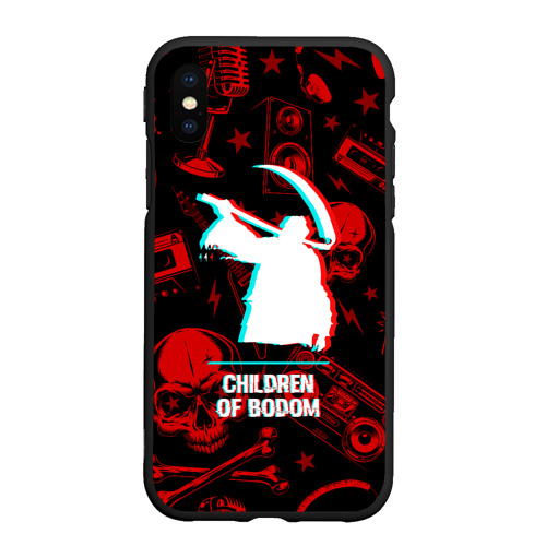 Чехол для iPhone XS Max матовый Children of Bodom rock glitch