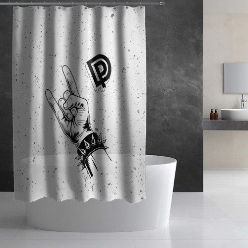 Штора 3D для ванной Deep Purple и рок символ - фото 2