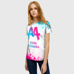 Женская футболка 3D Asking Alexandria neon gradient style - фото 2