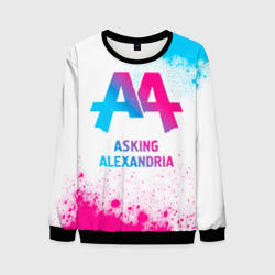 Мужской свитшот 3D Asking Alexandria neon gradient style