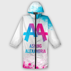 Мужской дождевик 3D Asking Alexandria neon gradient style