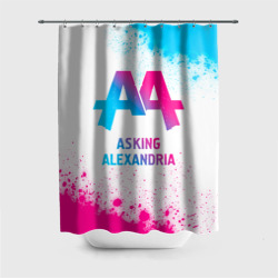 Штора 3D для ванной Asking Alexandria neon gradient style