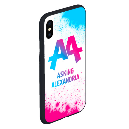 Чехол для iPhone XS Max матовый Asking Alexandria neon gradient style - фото 3