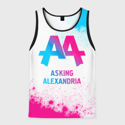 Мужская майка 3D Asking Alexandria neon gradient style