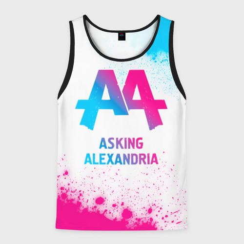 Мужская майка 3D Asking Alexandria neon gradient style, цвет 3D печать