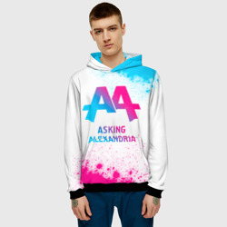 Мужская толстовка 3D Asking Alexandria neon gradient style - фото 2