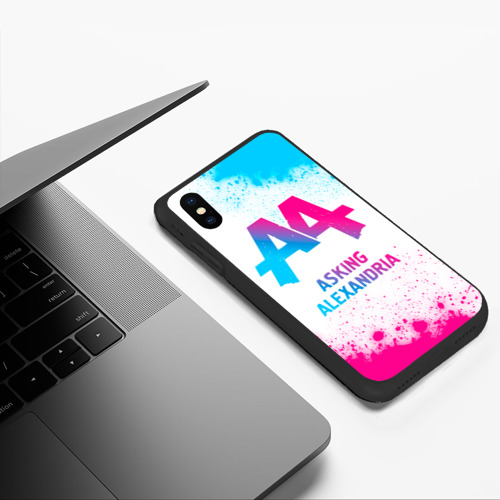 Чехол для iPhone XS Max матовый Asking Alexandria neon gradient style - фото 5