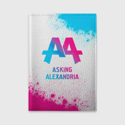 Обложка для автодокументов Asking Alexandria neon gradient style