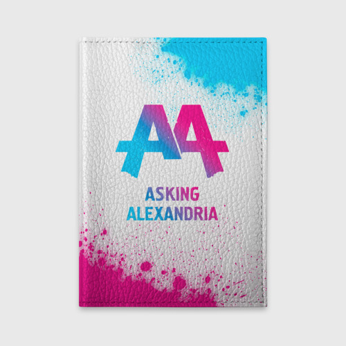 Обложка для автодокументов Asking Alexandria neon gradient style