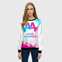 Женский свитшот 3D Asking Alexandria neon gradient style - фото 2