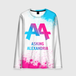 Мужской лонгслив 3D Asking Alexandria neon gradient style