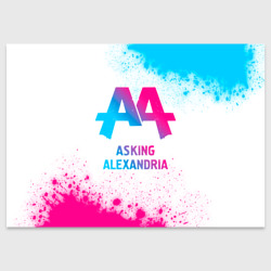 Поздравительная открытка Asking Alexandria neon gradient style