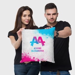 Подушка 3D Asking Alexandria neon gradient style - фото 2