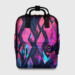 Женский рюкзак 3D Розово-голубые соты и разломы