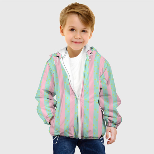 Детская куртка 3D Полоска в цветочек - костюм Кена из фильма Барби, цвет белый - фото 3