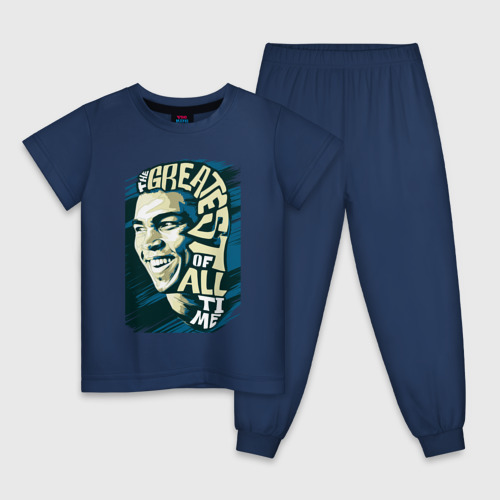 Детская пижама хлопок Muhammad Ali autograph, цвет темно-синий