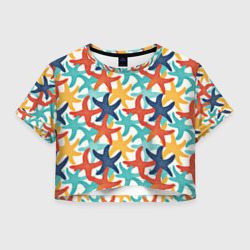 Женская футболка Crop-top 3D Морские звезды