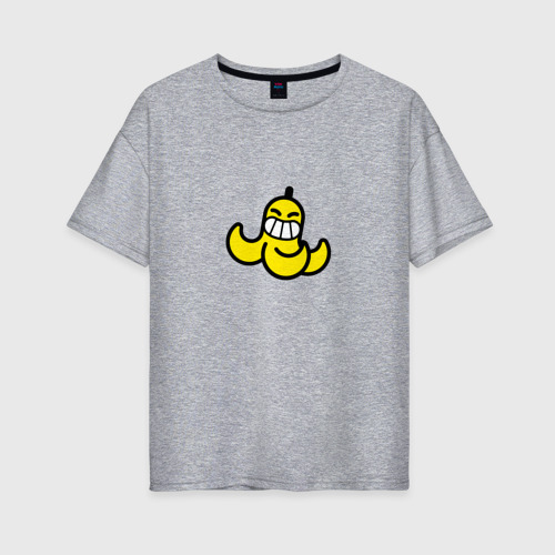 Женская футболка хлопок Oversize Банановая кожура Спрей Бравл старс, цвет меланж