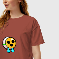 Женская футболка хлопок Oversize Плачущий за маской Спрей Бравл старс - фото 2