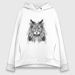 Женское худи Oversize хлопок Мейн-кун