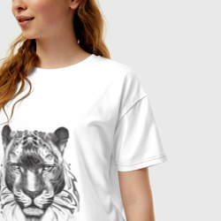 Женская футболка хлопок Oversize Пантера - фото 2
