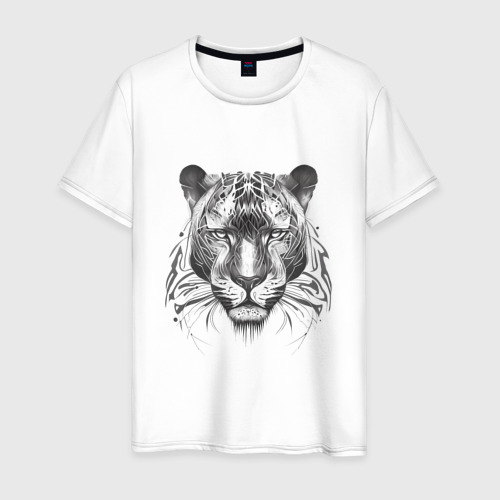Мужская футболка из хлопка с принтом Пантера, вид спереди №1