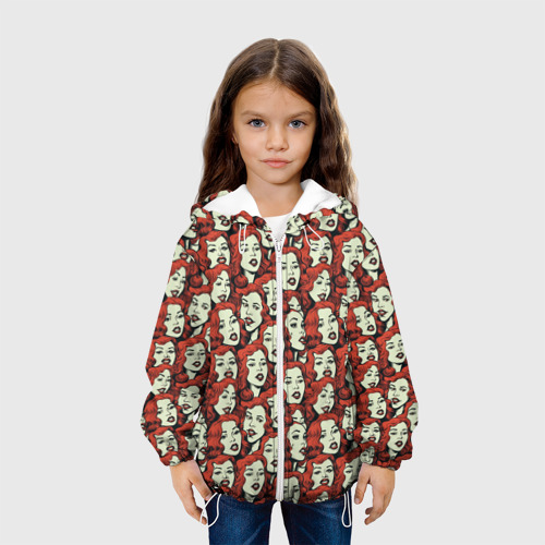 Детская куртка 3D Лица девушек, цвет белый - фото 4