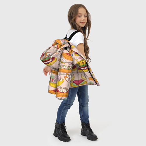 Зимняя куртка для девочек 3D с принтом Праздник вкуса, фото #4