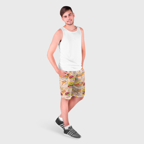 Мужские шорты 3D с принтом Праздник вкуса, фото на моделе #1