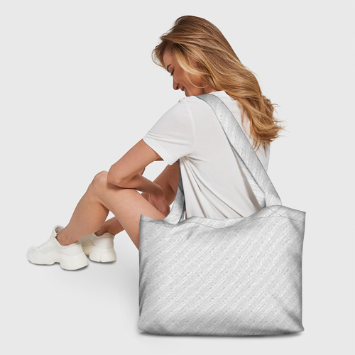 Пляжная сумка 3D Текстура светло-серый - фото 6